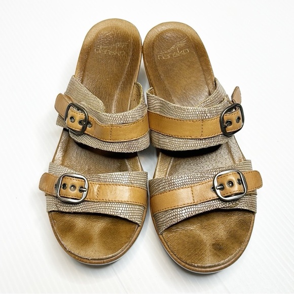 Dansko Jessie Sand Lizard Wedge Slide (38) - Picture 5 of 13